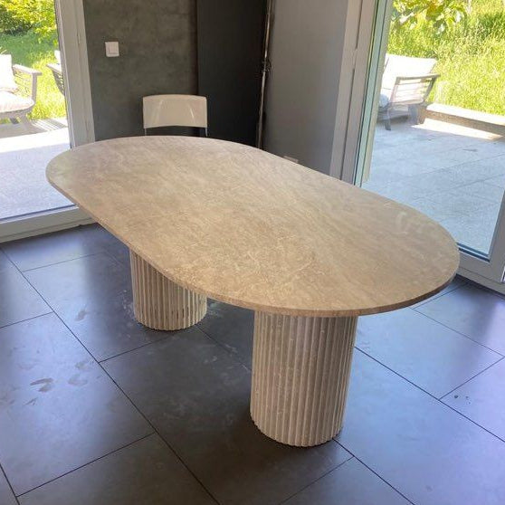 Table à manger Ovale en travertin