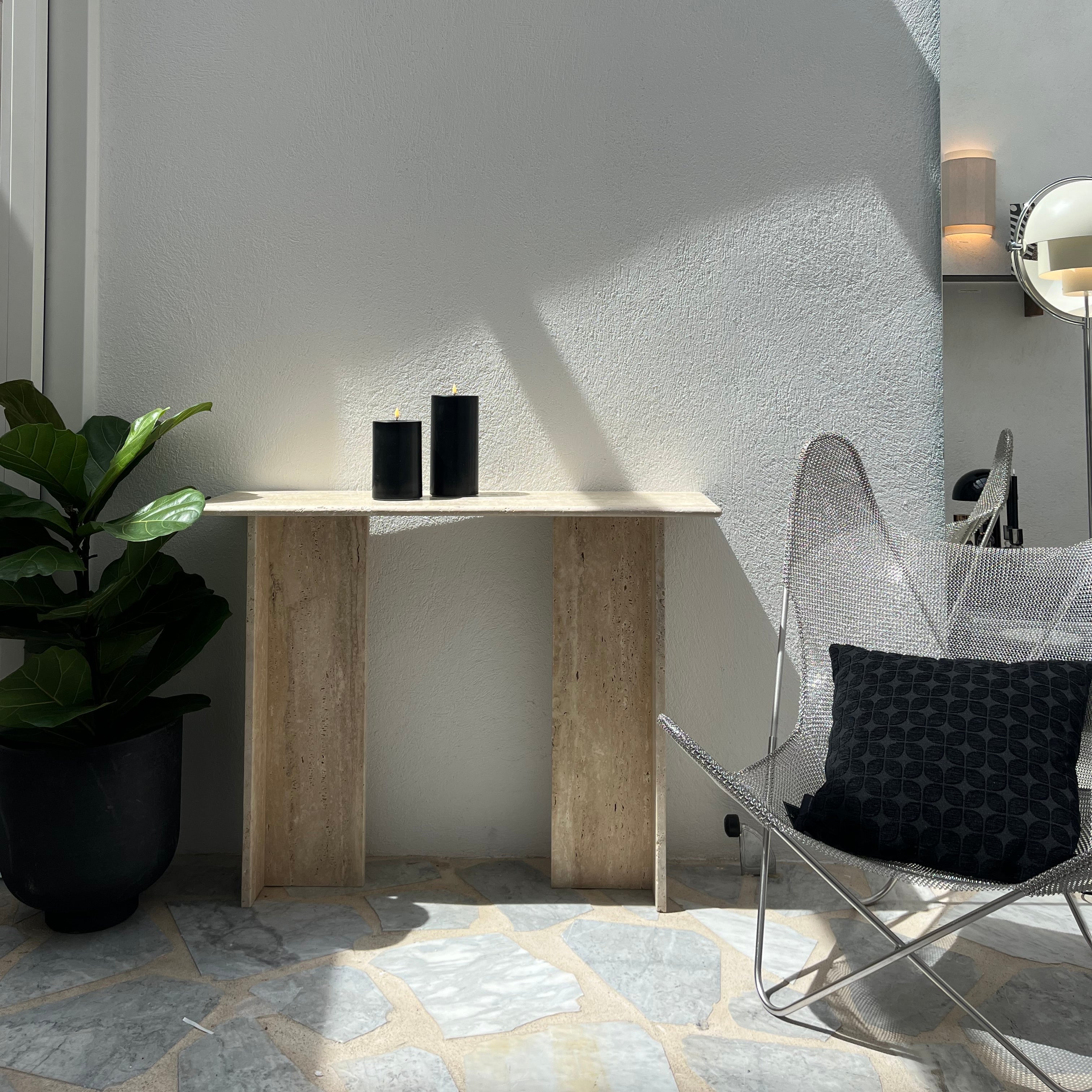 Console Rectangle en Travertin