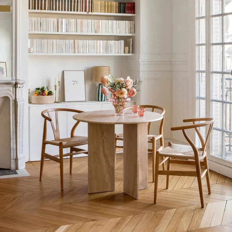 Table à manger Ronde en travertin