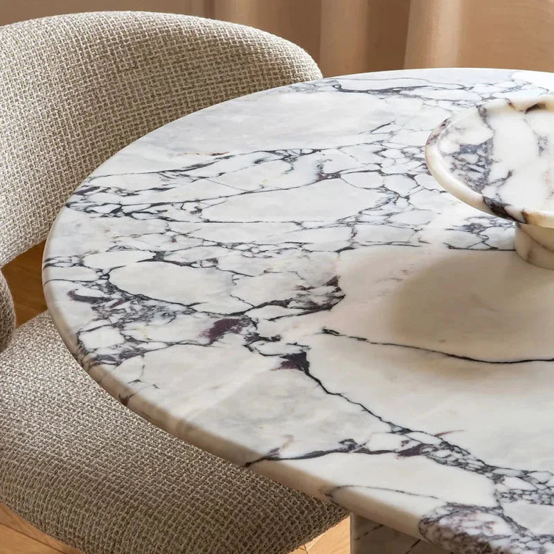 Table à manger ovale en marbre Calacatta