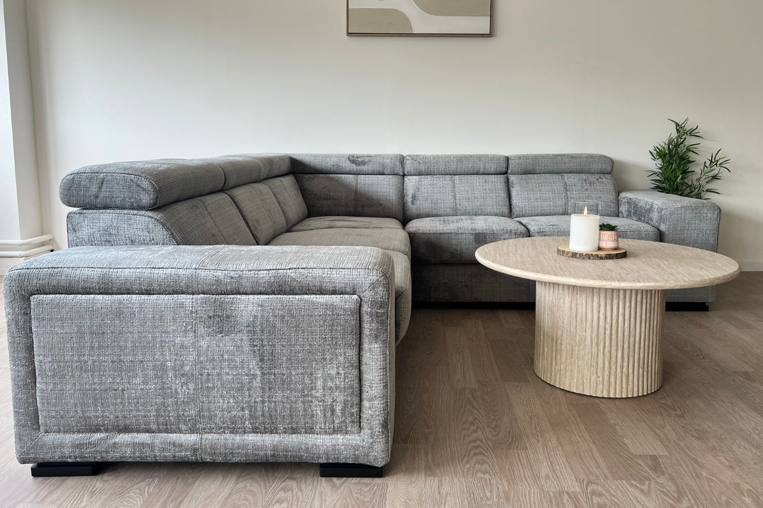 Canapé KAROLA Tissu Marbella Gris Anthracite