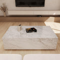 Table basse Bloc rectangle marbre blanc